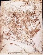 Grotesque profile of a man LEONARDO da Vinci